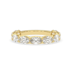 OctaPearl Oval Cut Lab Grown Diamond Half Eternity Wedding Band