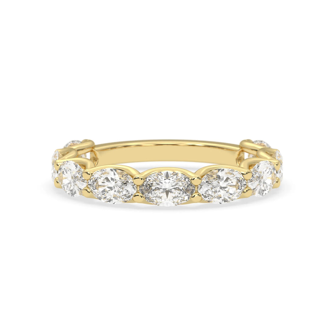OctaPearl Oval Cut Lab Grown Diamond Half Eternity Wedding Band