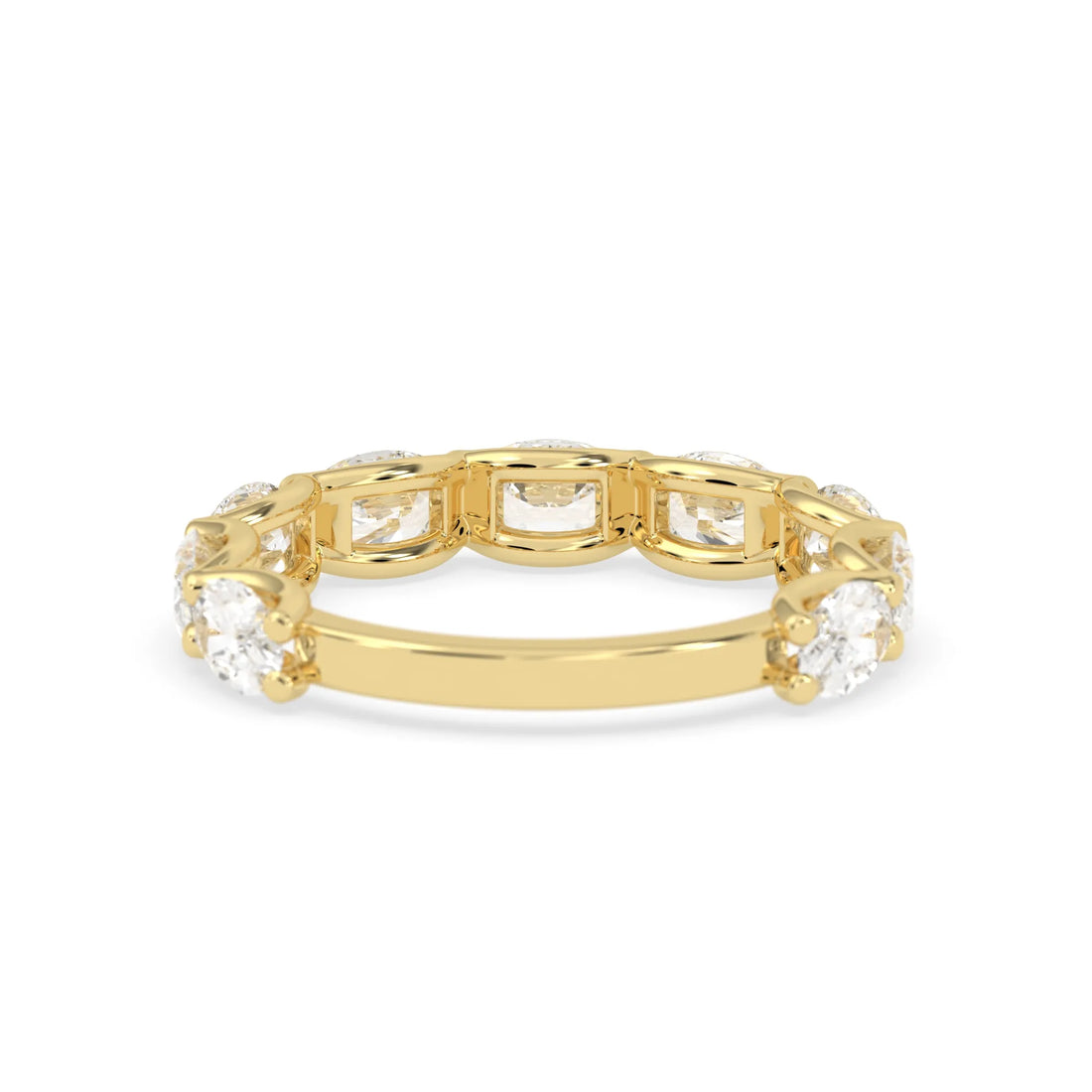 OctaPearl Oval Cut Lab Grown Diamond Half Eternity Wedding Band