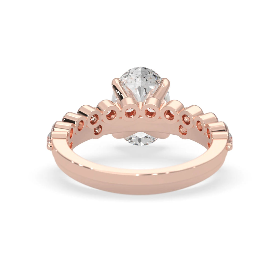 OctaPearl 2.00 ct Oval Lab Grown Diamond Pave Wedding Bridal Ring Set