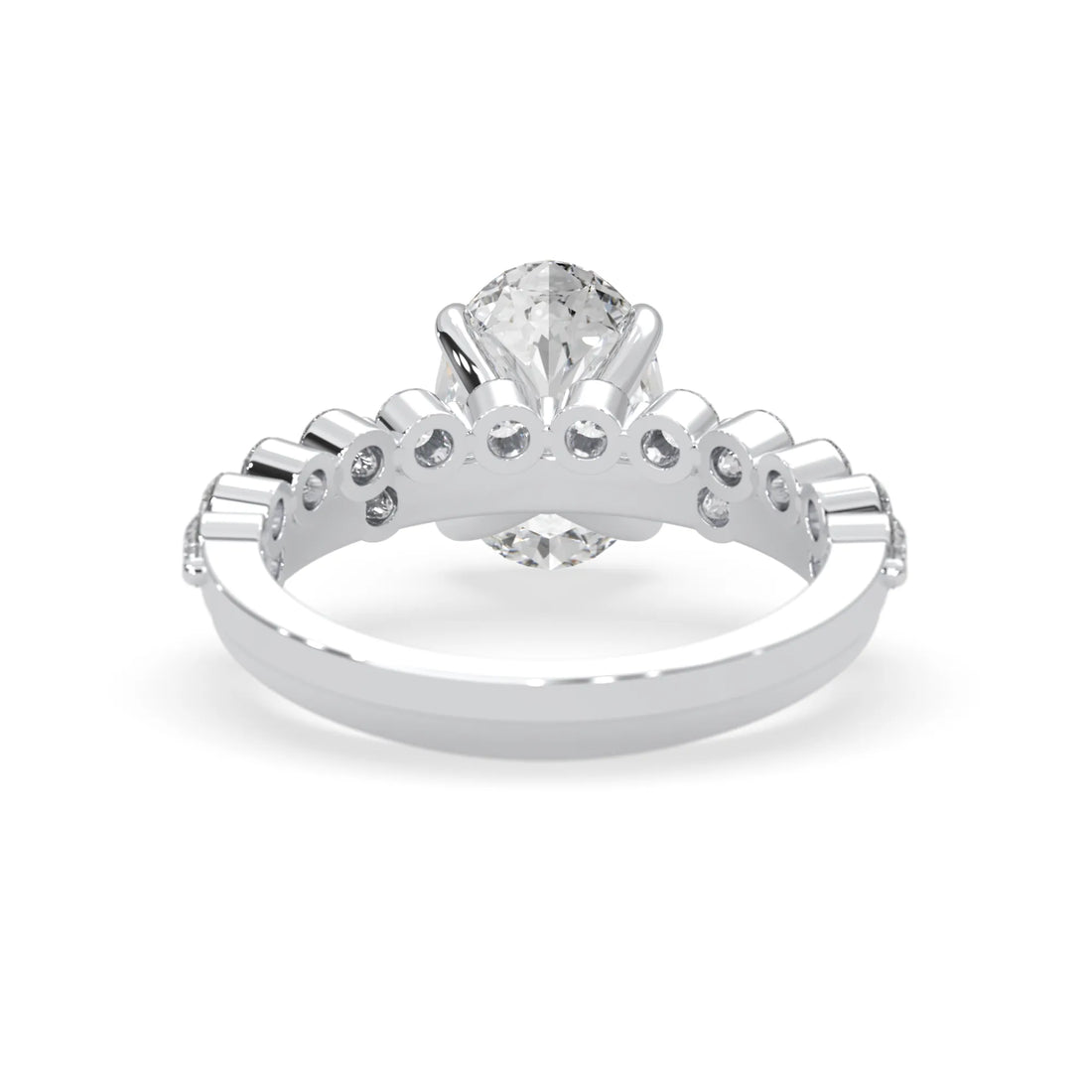 OctaPearl 2.00 ct Oval Lab Grown Diamond Pave Wedding Bridal Ring Set