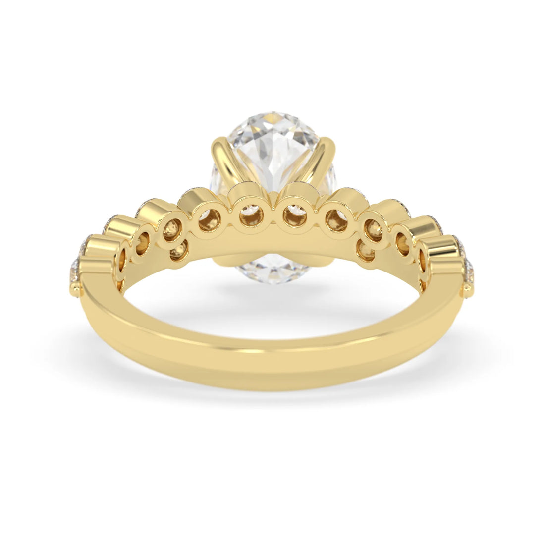 OctaPearl 2.00 ct Oval Lab Grown Diamond Pave Wedding Bridal Ring Set