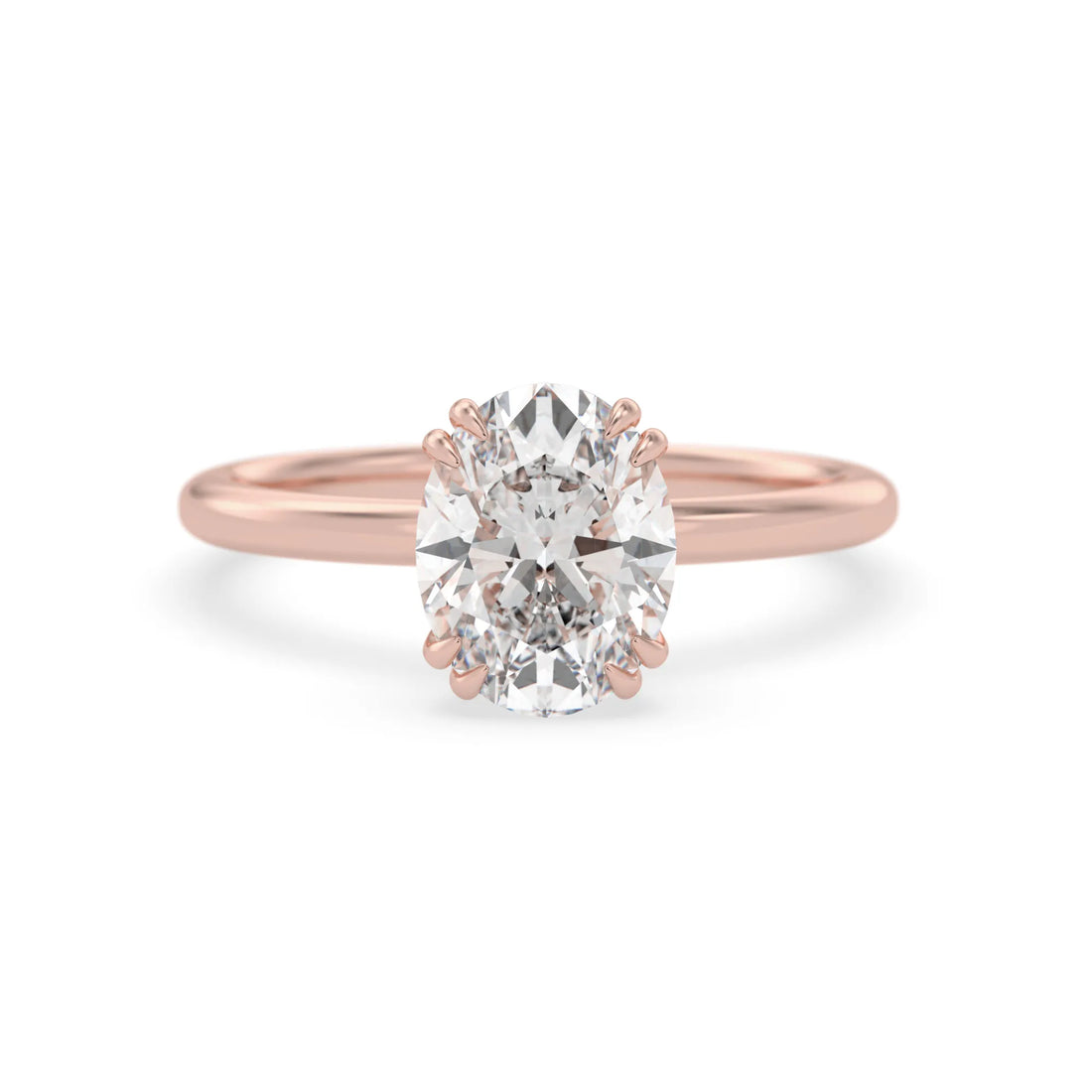 OctaPearl 2 ct Oval Cut Lab Grown Diamond Solitaire Engagement Ring