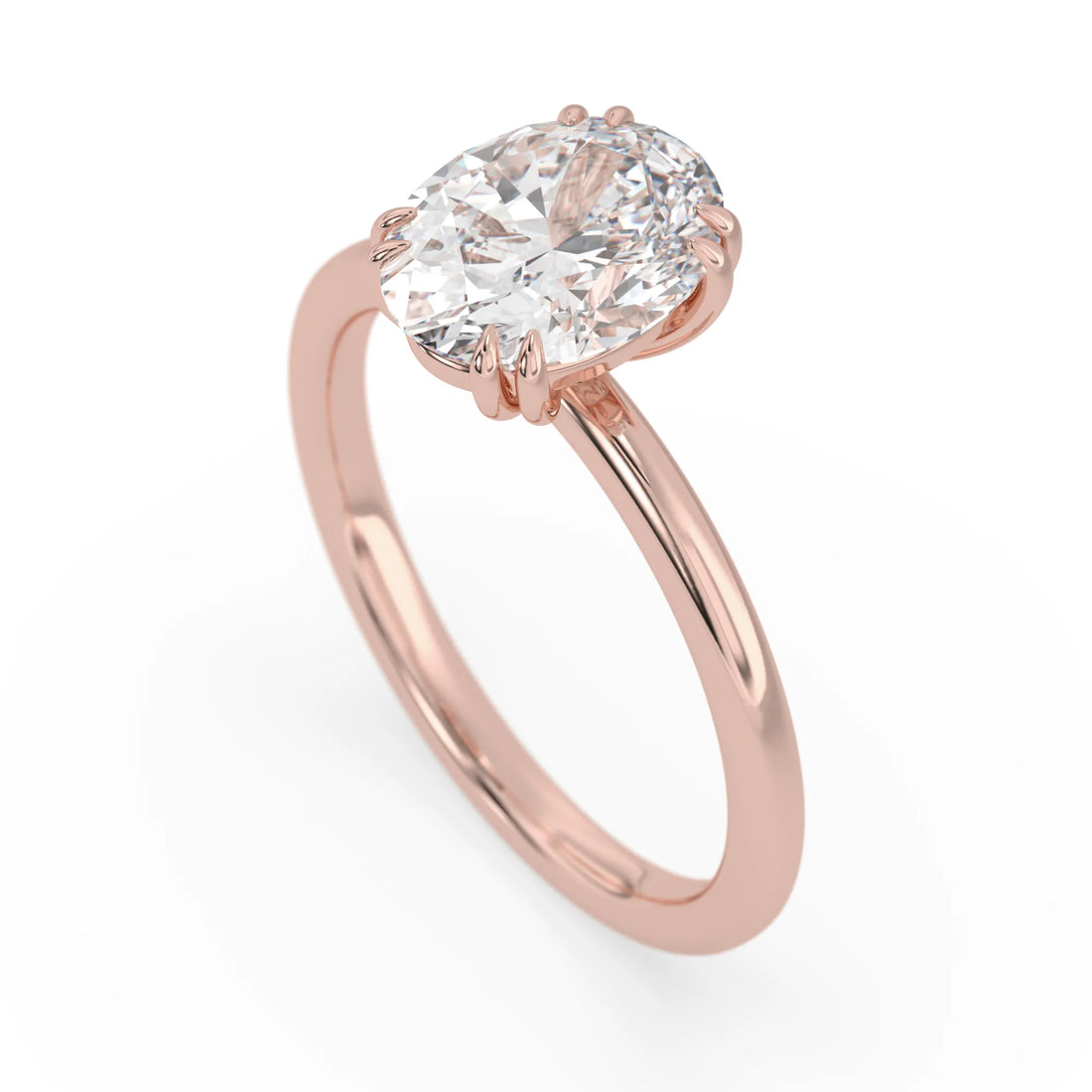 OctaPearl 2 ct Oval Cut Lab Grown Diamond Solitaire Engagement Ring