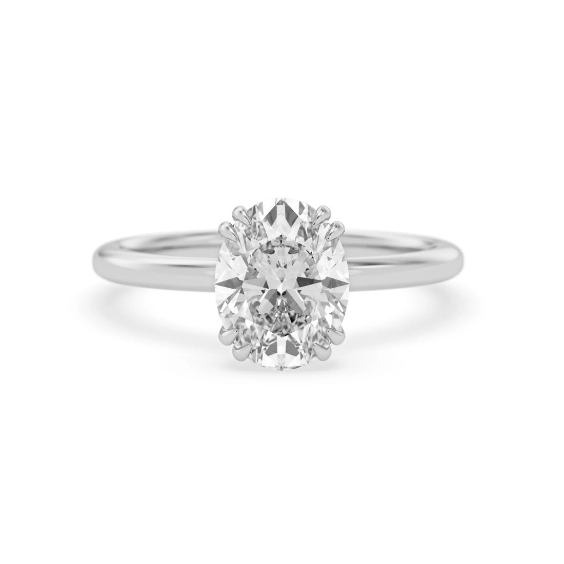 OctaPearl 2 ct Oval Cut Lab Grown Diamond Solitaire Engagement Ring