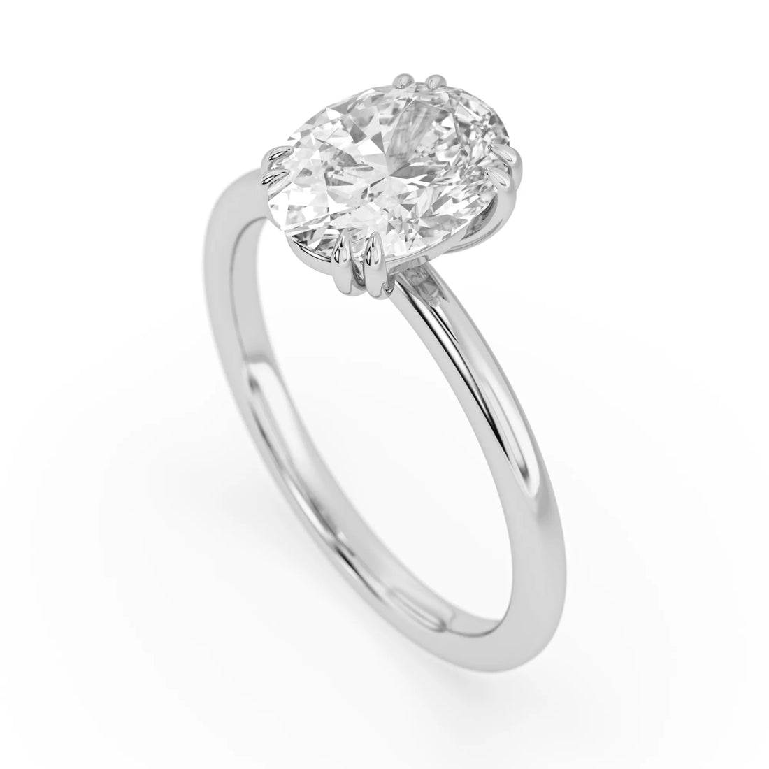 OctaPearl 2 ct Oval Cut Lab Grown Diamond Solitaire Engagement Ring