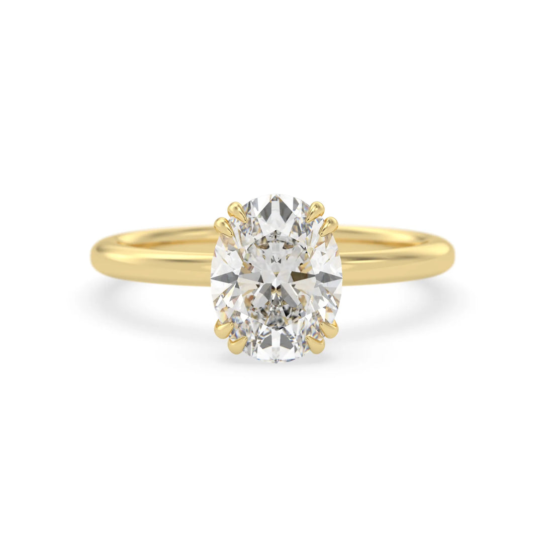 OctaPearl 2 ct Oval Cut Lab Grown Diamond Solitaire Engagement Ring