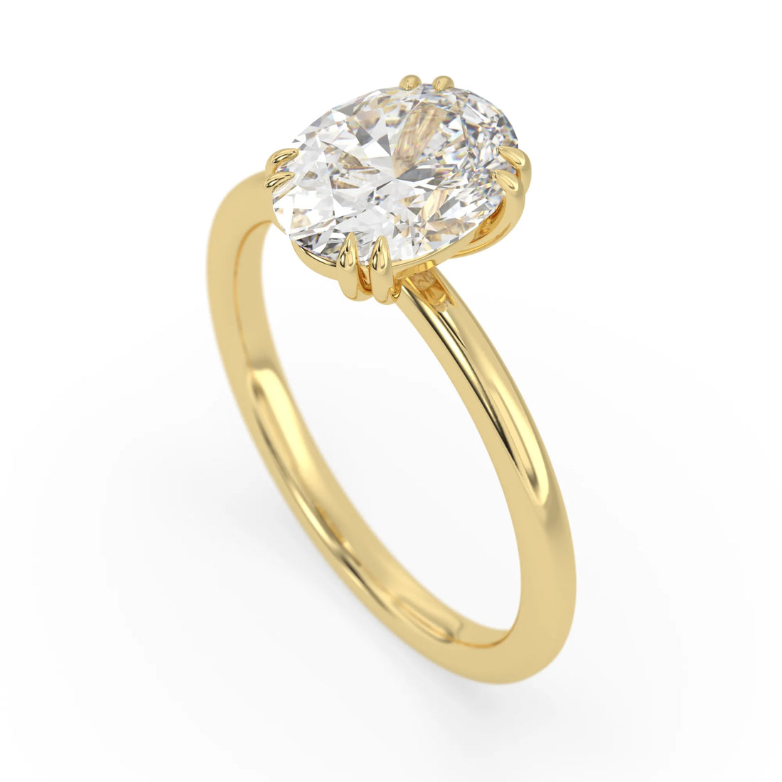 OctaPearl 2 ct Oval Cut Lab Grown Diamond Solitaire Engagement Ring