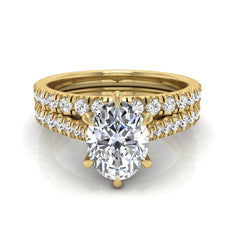 OctaPearl 1 ct Oval Pavé Bridal Ring Set Lab Grown Diamond