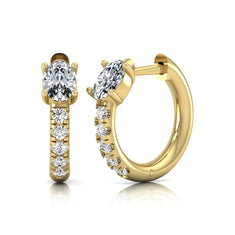 OctaPearl Oval Pavé Lab Grown Diamond Huggie Hoop Earrings