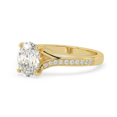 OctaPearl 2 ct Oval Pave Solitaire Lab Grown Diamond Engagement Ring - alternate view