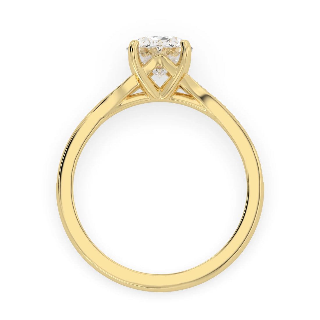 OctaPearl 2 ct Oval Pave Solitaire Lab Grown Diamond Engagement Ring