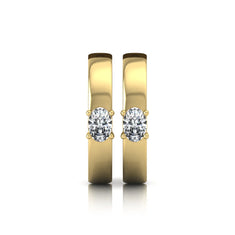 OctaPearl Oval Prong Set Lab Grown Diamond Huggie Hoop Earrings - alternate view
