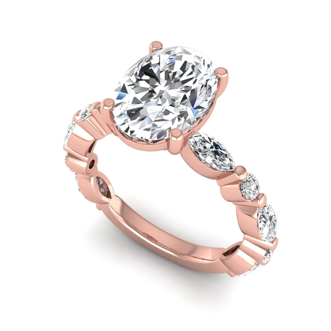OctaPearl 2.5 ct Oval Prong Set Lab Grown Diamond Engagement Ring