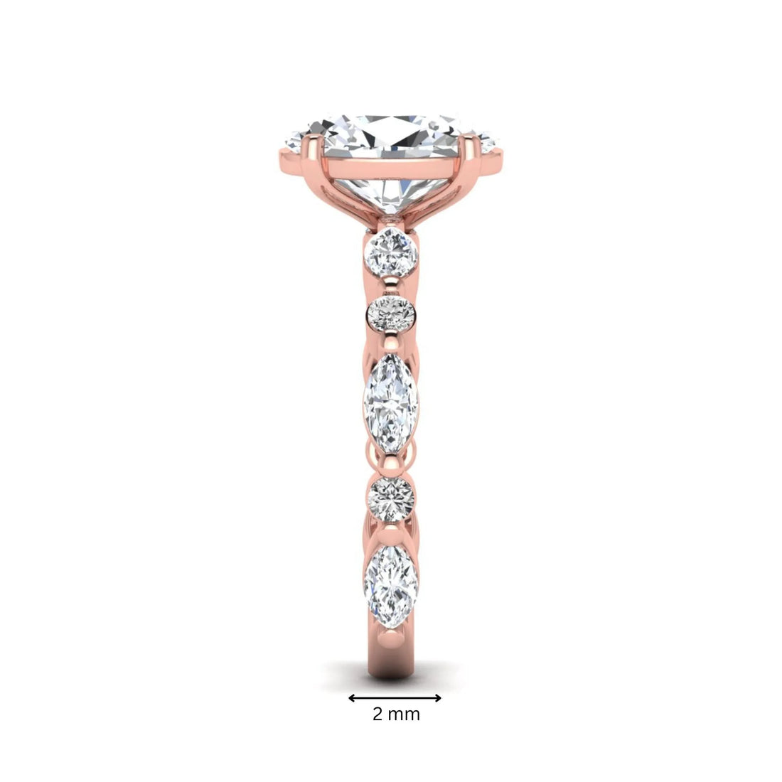 OctaPearl 2.5 ct Oval Prong Set Lab Grown Diamond Engagement Ring