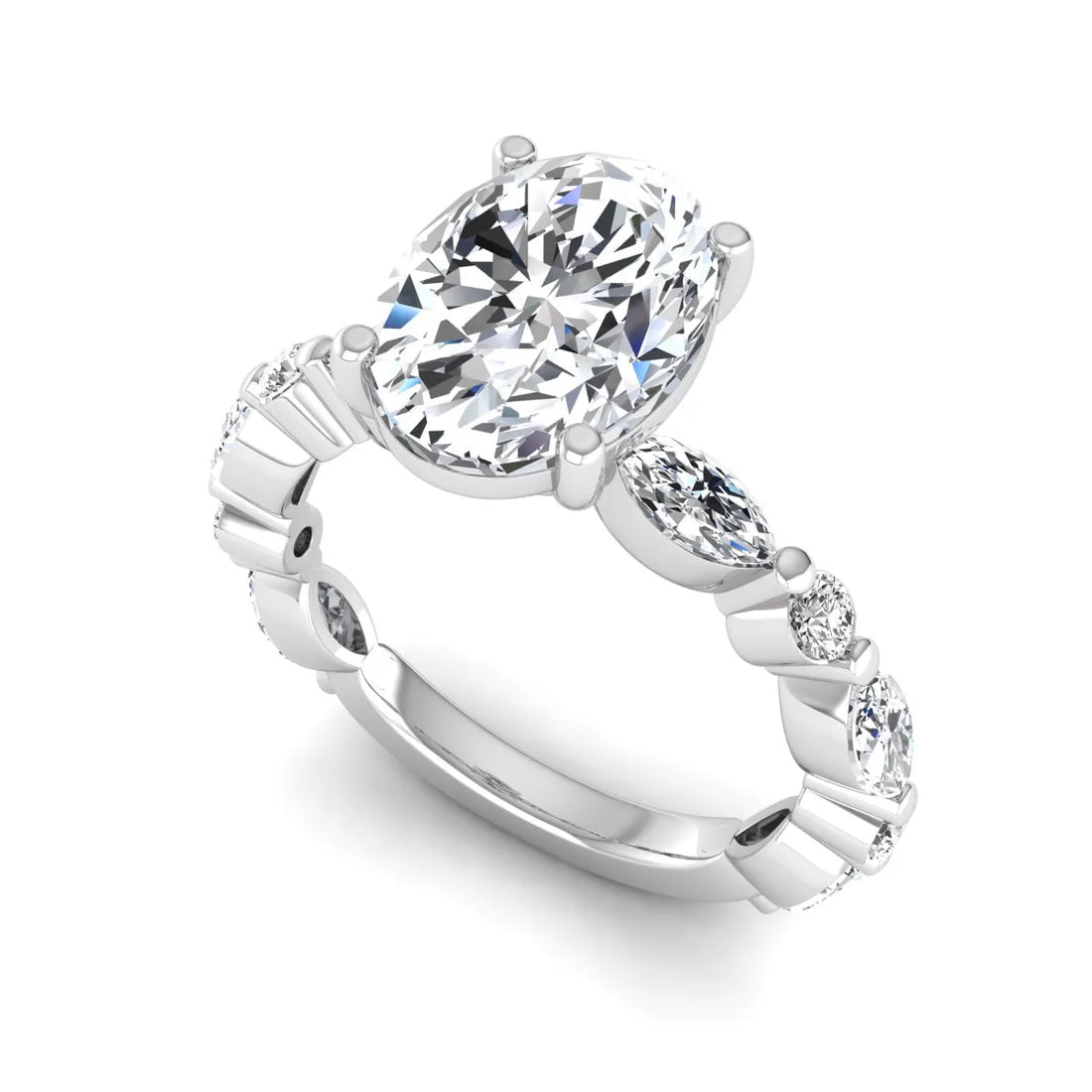 OctaPearl 2.5 ct Oval Prong Set Lab Grown Diamond Engagement Ring