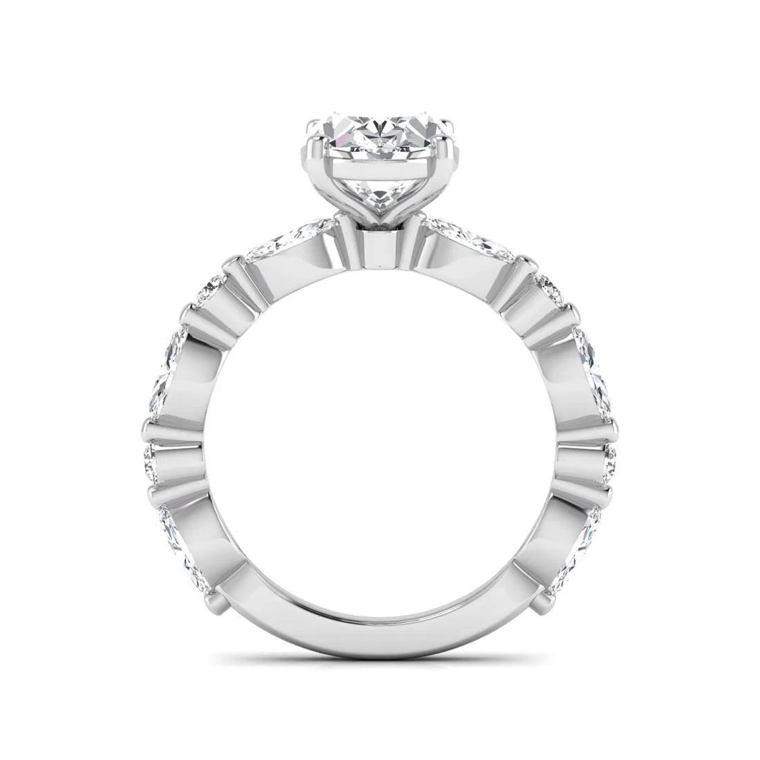OctaPearl 2.5 ct Oval Prong Set Lab Grown Diamond Engagement Ring