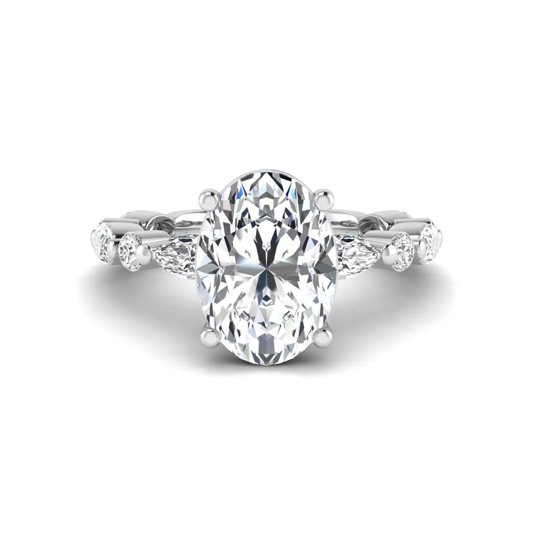 OctaPearl 2.5 ct Oval Prong Set Lab Grown Diamond Engagement Ring