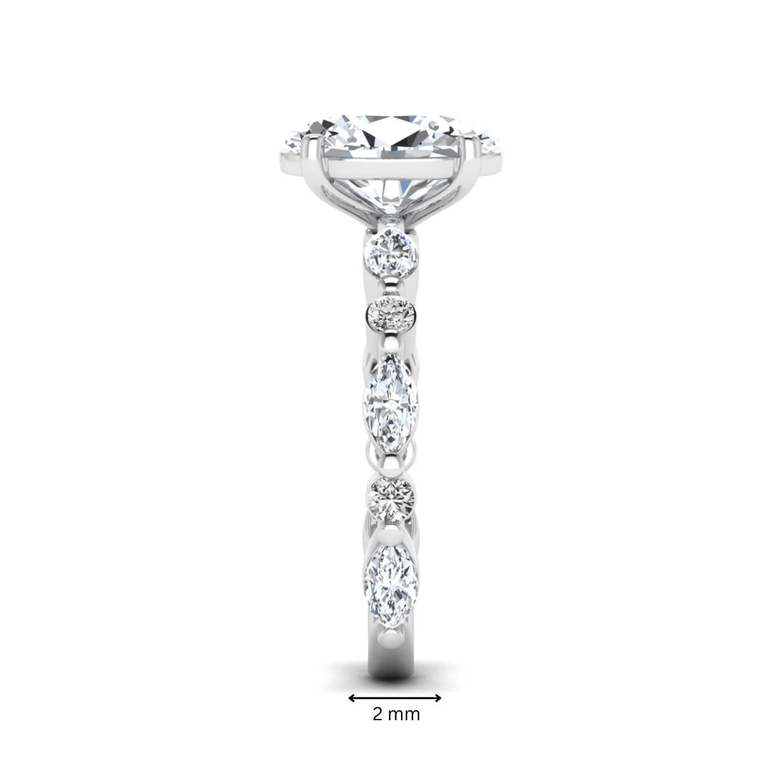 OctaPearl 2.5 ct Oval Prong Set Lab Grown Diamond Engagement Ring