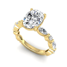 OctaPearl 2.5 ct Oval Prong Set Lab Grown Diamond Engagement Ring - alternate view
