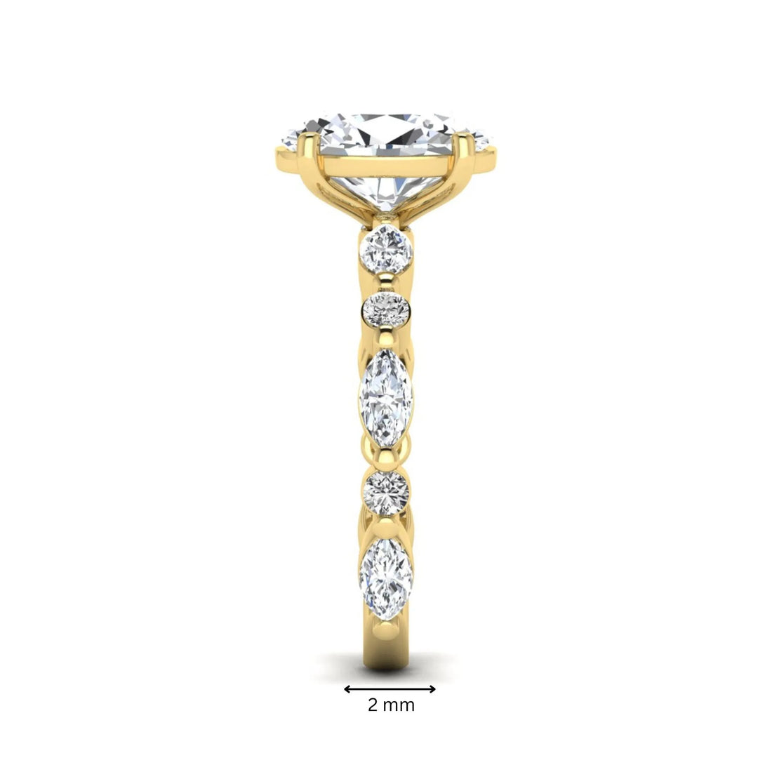 OctaPearl 2.5 ct Oval Prong Set Lab Grown Diamond Engagement Ring