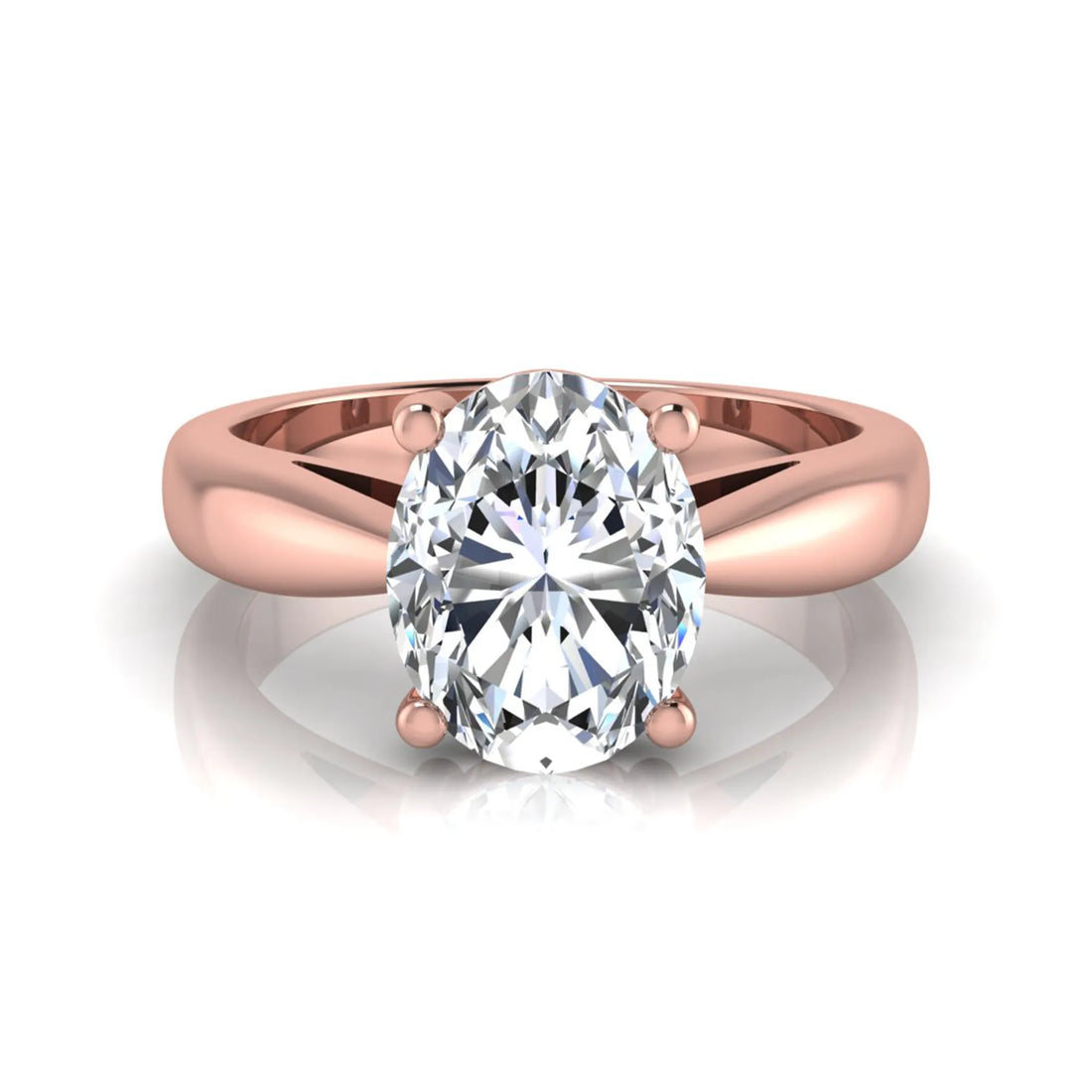 OctaPearl 2 ct Oval Prong Set Lab Grown Diamond Solitaire Engagement Ring