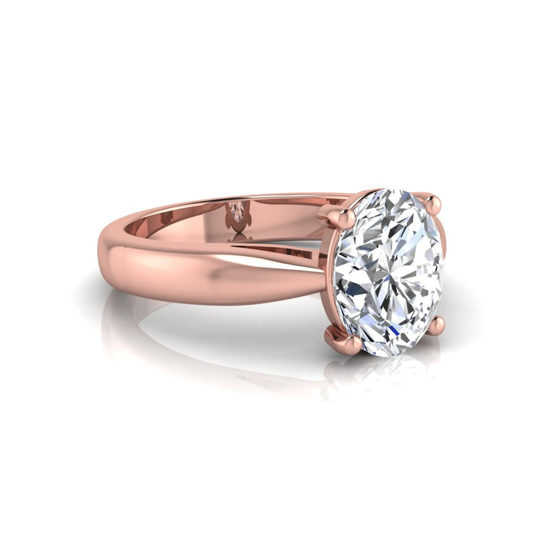 OctaPearl 2 ct Oval Prong Set Lab Grown Diamond Solitaire Engagement Ring