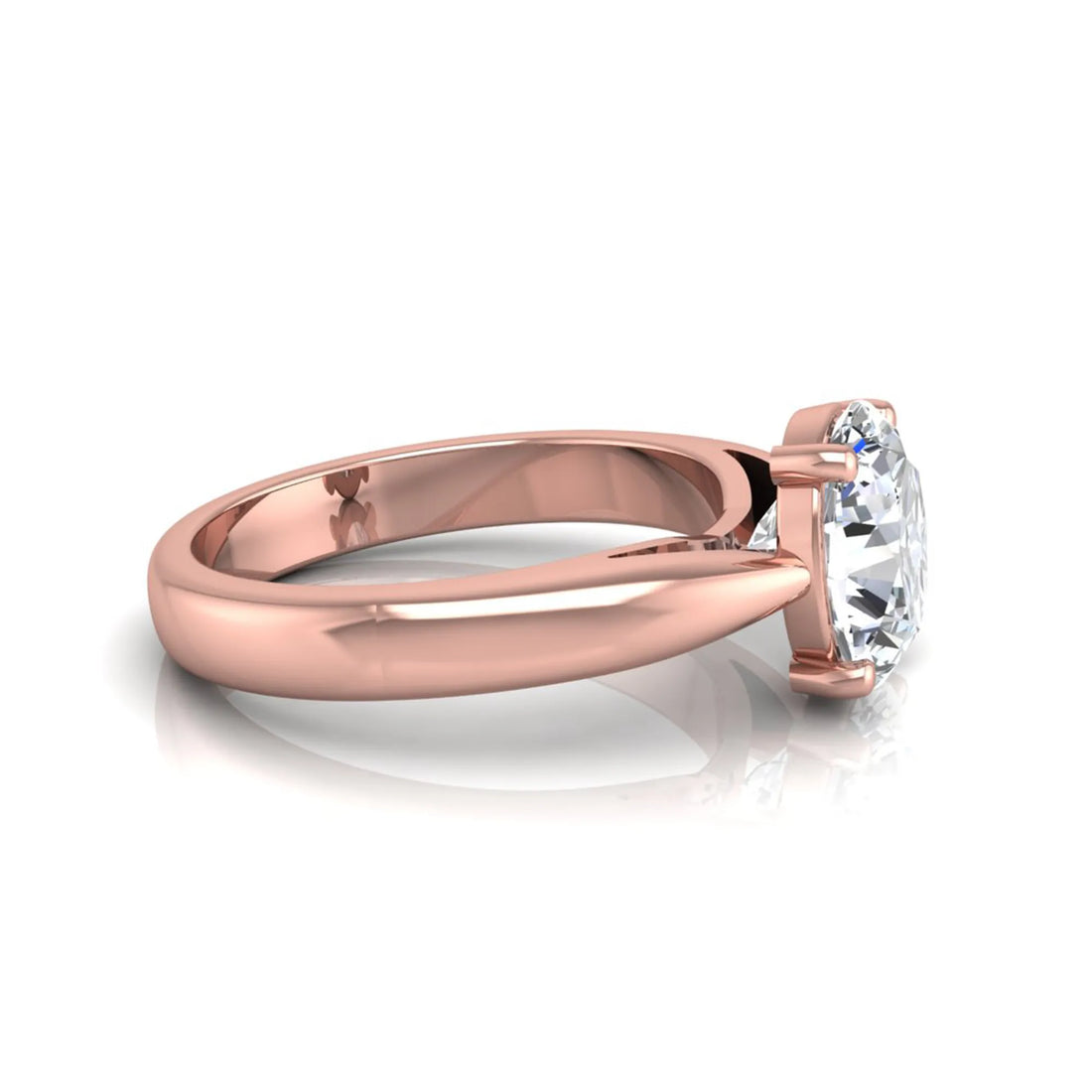 OctaPearl 2 ct Oval Prong Set Lab Grown Diamond Solitaire Engagement Ring