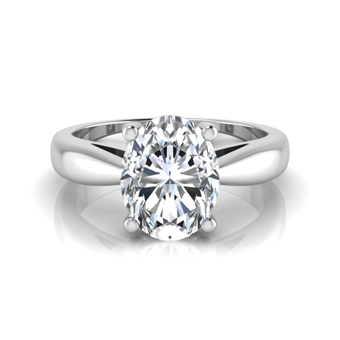 OctaPearl 2 ct Oval Prong Set Lab Grown Diamond Solitaire Engagement Ring