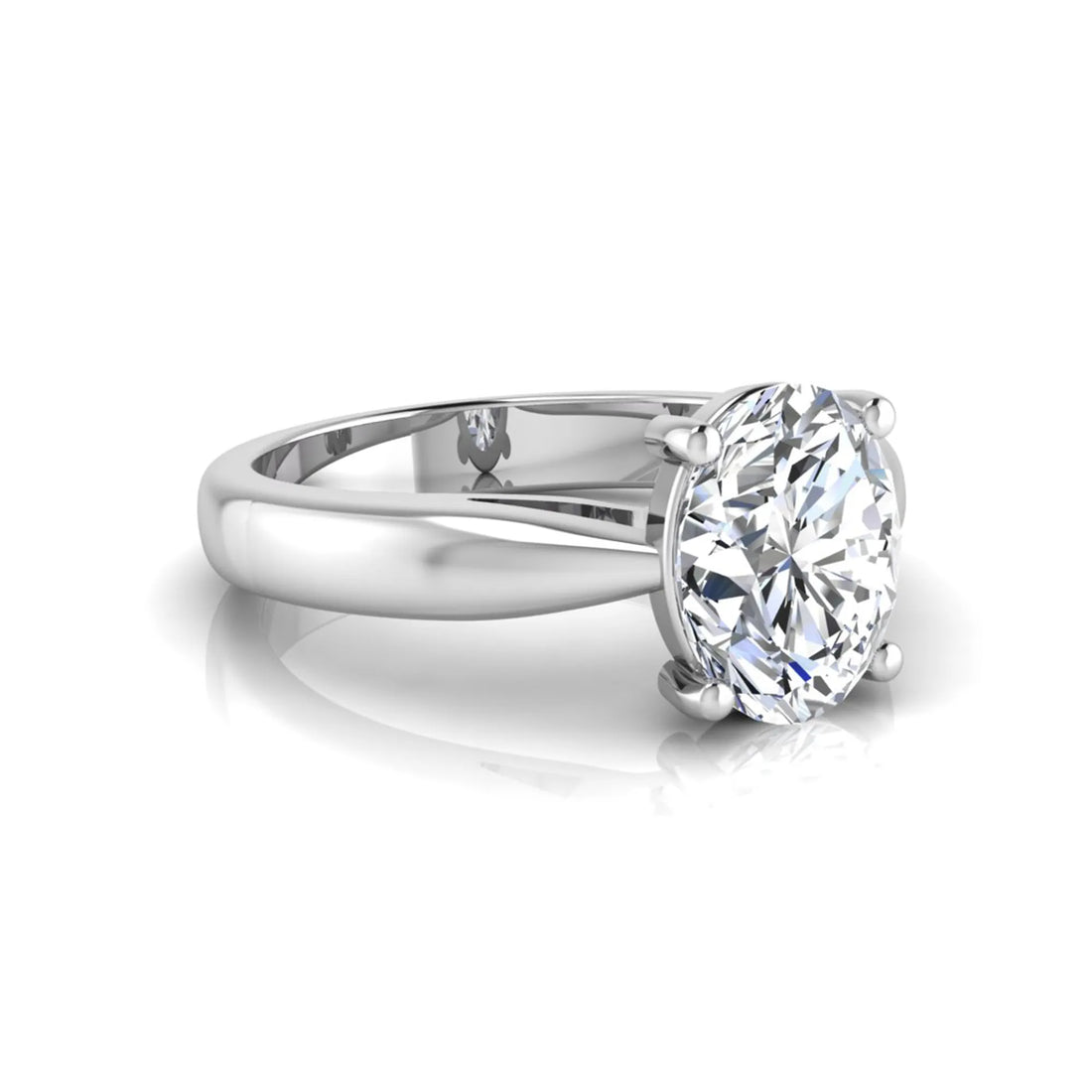 OctaPearl 2 ct Oval Prong Set Lab Grown Diamond Solitaire Engagement Ring