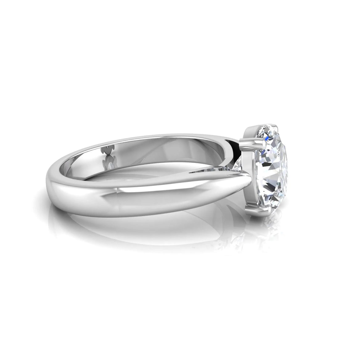 OctaPearl 2 ct Oval Prong Set Lab Grown Diamond Solitaire Engagement Ring