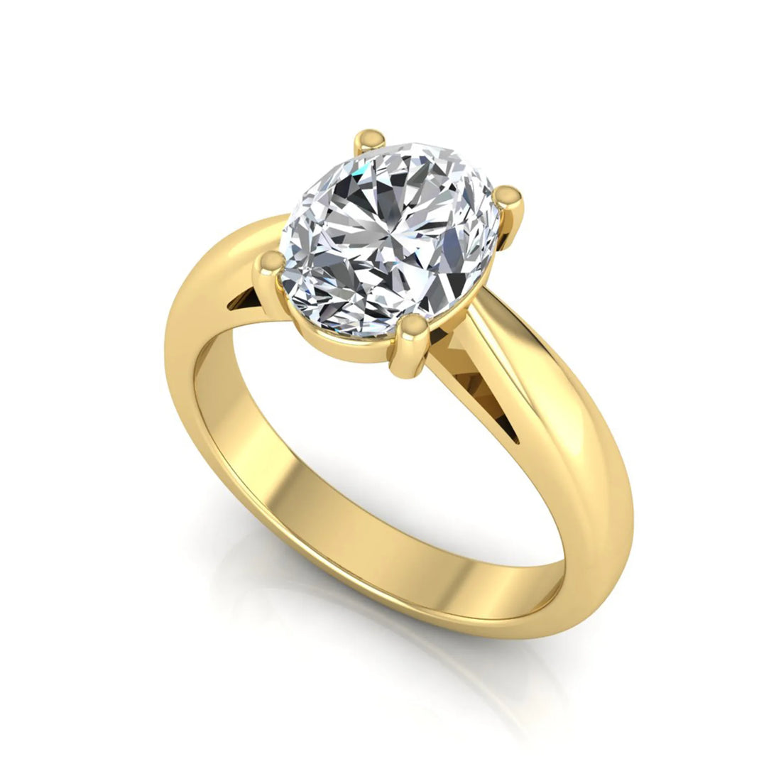 OctaPearl 2 ct Oval Prong Set Lab Grown Diamond Solitaire Engagement Ring