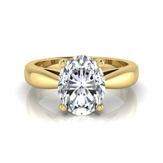 OctaPearl 2 ct Oval Prong Set Lab Grown Diamond Solitaire Engagement Ring