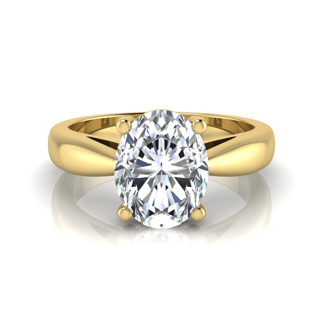 OctaPearl 2 ct Oval Prong Set Lab Grown Diamond Solitaire Engagement Ring