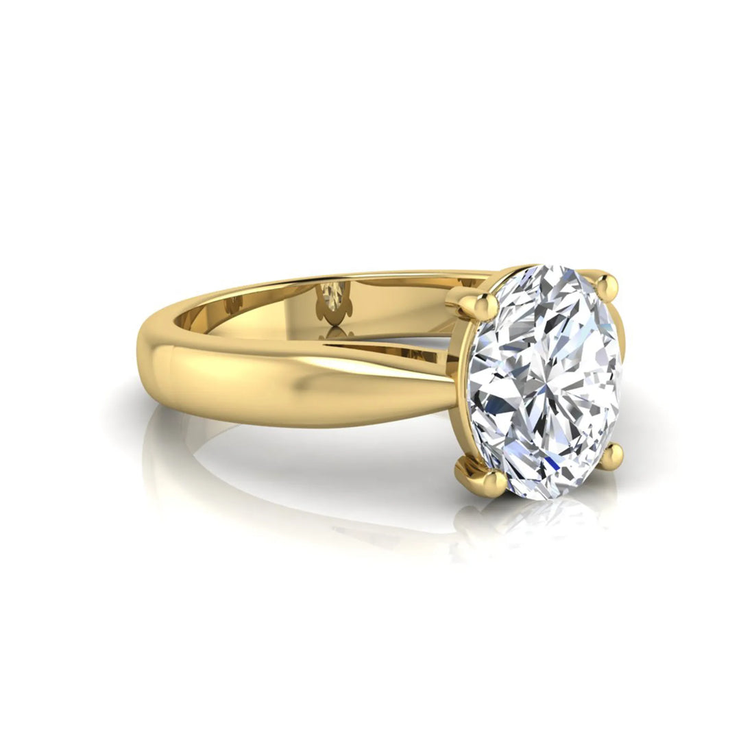 OctaPearl 2 ct Oval Prong Set Lab Grown Diamond Solitaire Engagement Ring