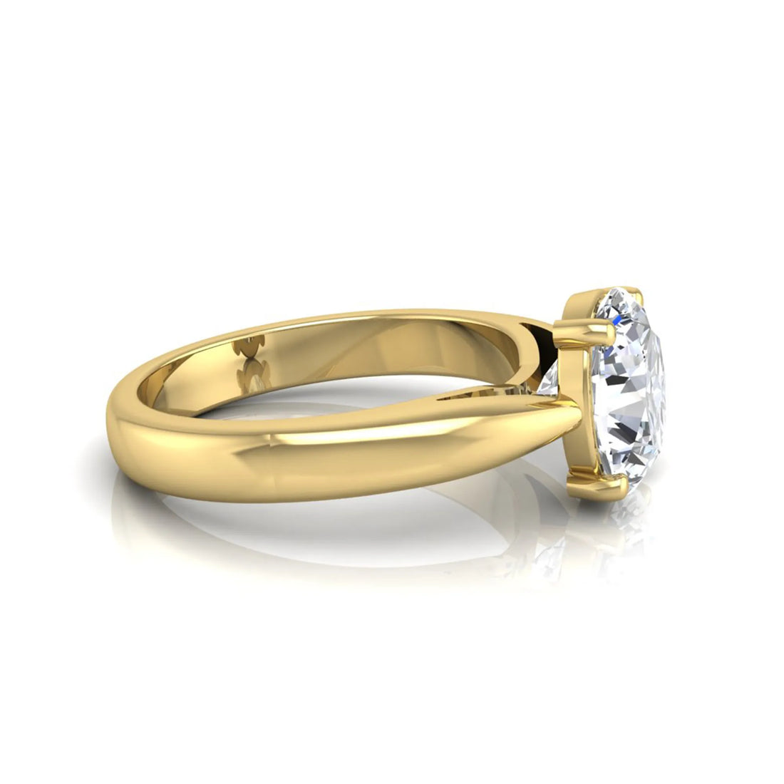 OctaPearl 2 ct Oval Prong Set Lab Grown Diamond Solitaire Engagement Ring