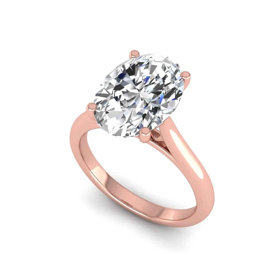 OctaPearl 4.5 ct Oval Prong Set Lab Grown Diamond Solitaire Engagement Ring