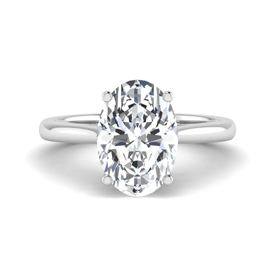 OctaPearl 4.5 ct Oval Prong Set Lab Grown Diamond Solitaire Engagement Ring