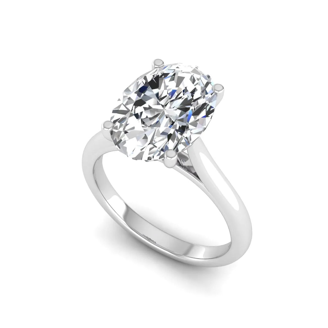 OctaPearl 4.5 ct Oval Prong Set Lab Grown Diamond Solitaire Engagement Ring