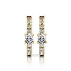 OctaPearl Oval & Round Pavé Lab Grown Diamond Huggie Hoop Earrings - alternate view