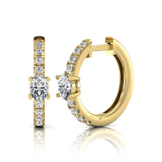 OctaPearl Oval & Round Pavé Lab Grown Diamond Huggie Hoop Earrings