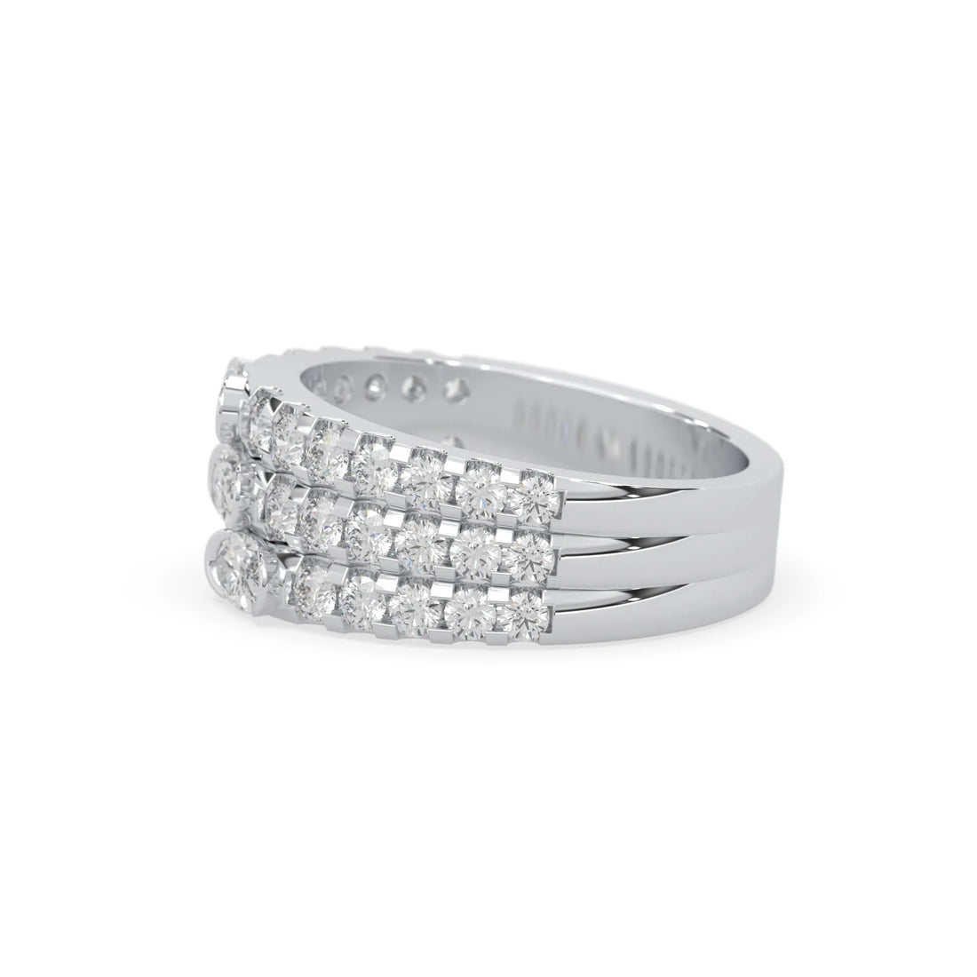 OctaPearl Oval & Round Three Row Lab Grown Diamond Pave Cocktail Ring