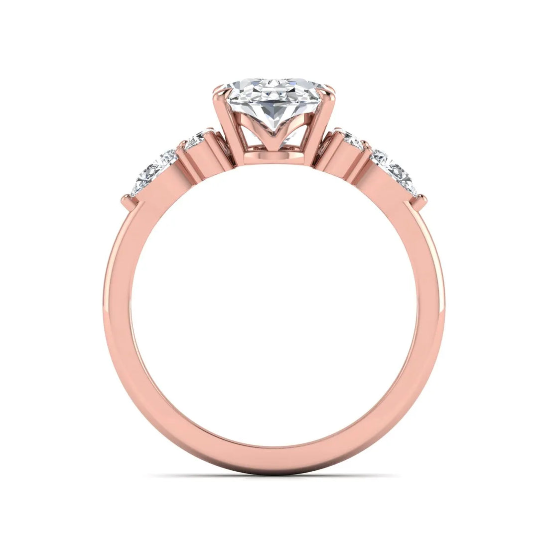 OctaPearl 2.5 ct Oval Seven Stone Lab Grown Diamond Engagement Ring