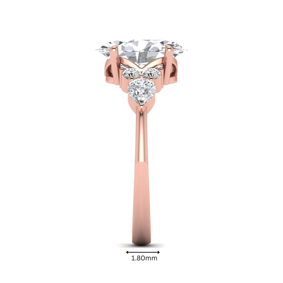 OctaPearl 2.5 ct Oval Seven Stone Lab Grown Diamond Engagement Ring