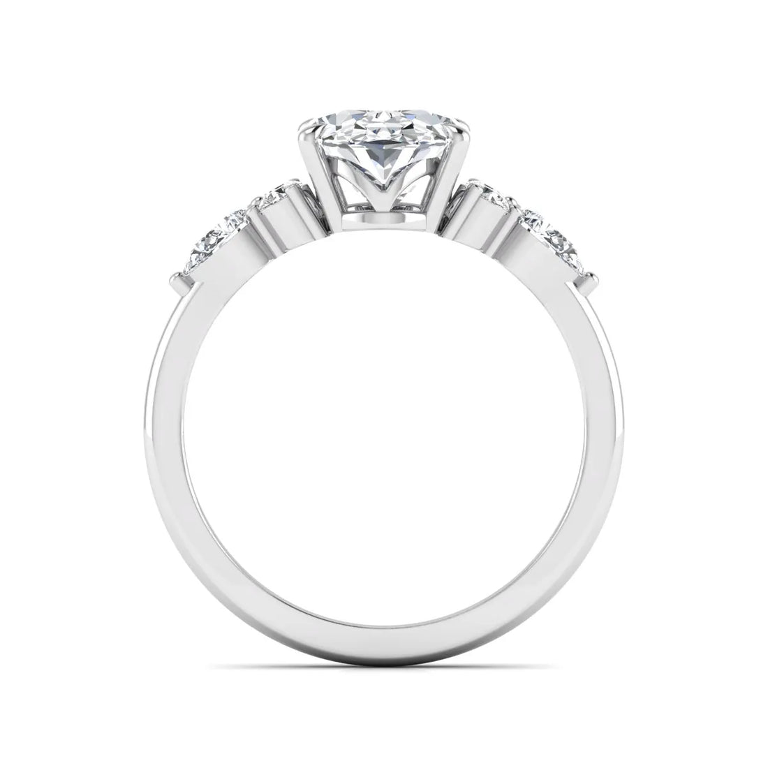 OctaPearl 2.5 ct Oval Seven Stone Lab Grown Diamond Engagement Ring
