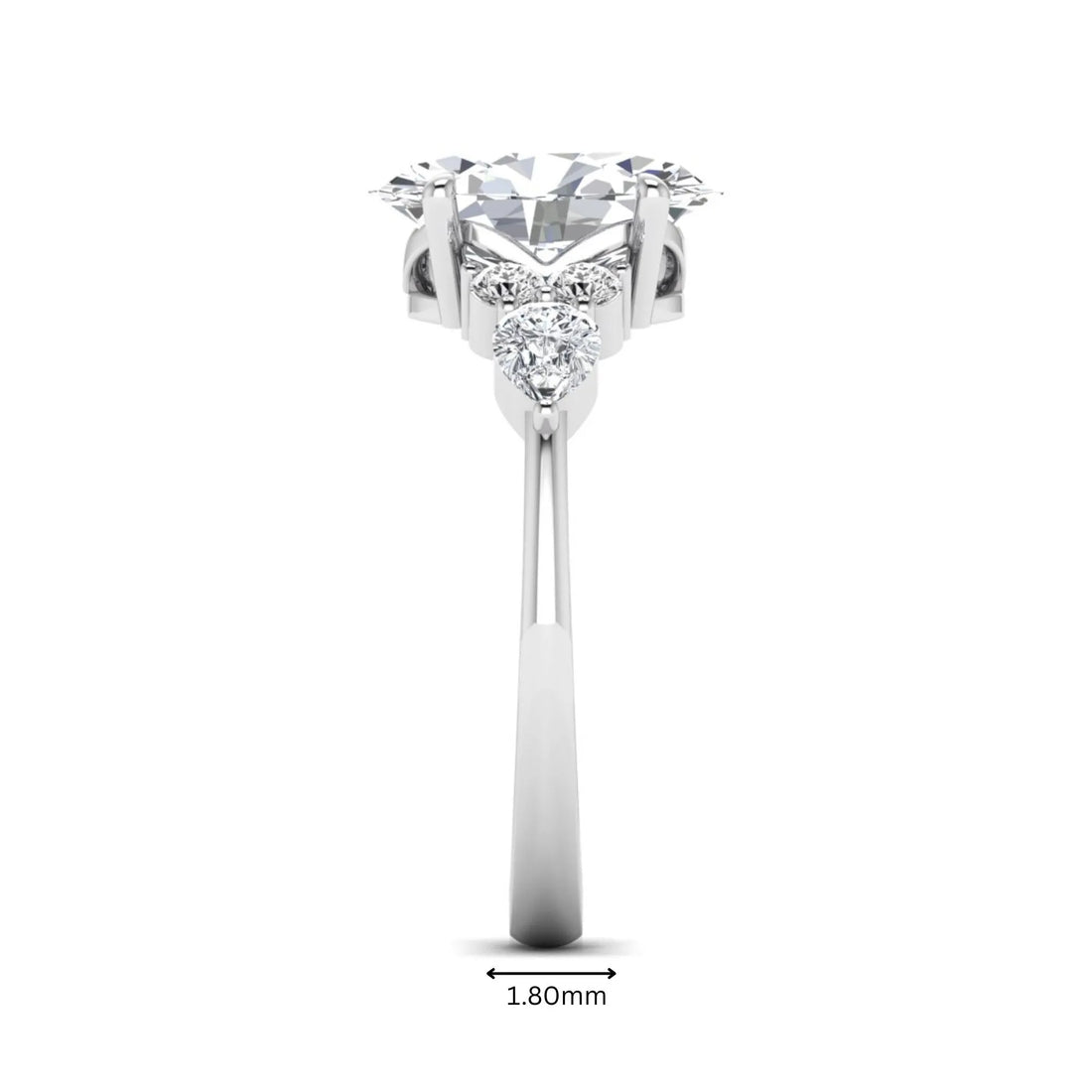 OctaPearl 2.5 ct Oval Seven Stone Lab Grown Diamond Engagement Ring