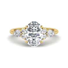 OctaPearl 2.5 ct Oval Seven Stone Lab Grown Diamond Engagement Ring