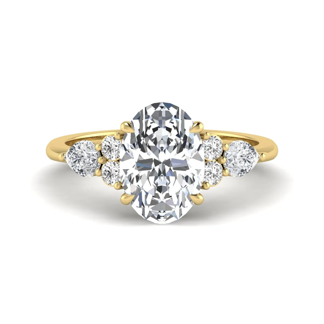 OctaPearl 2.5 ct Oval Seven Stone Lab Grown Diamond Engagement Ring