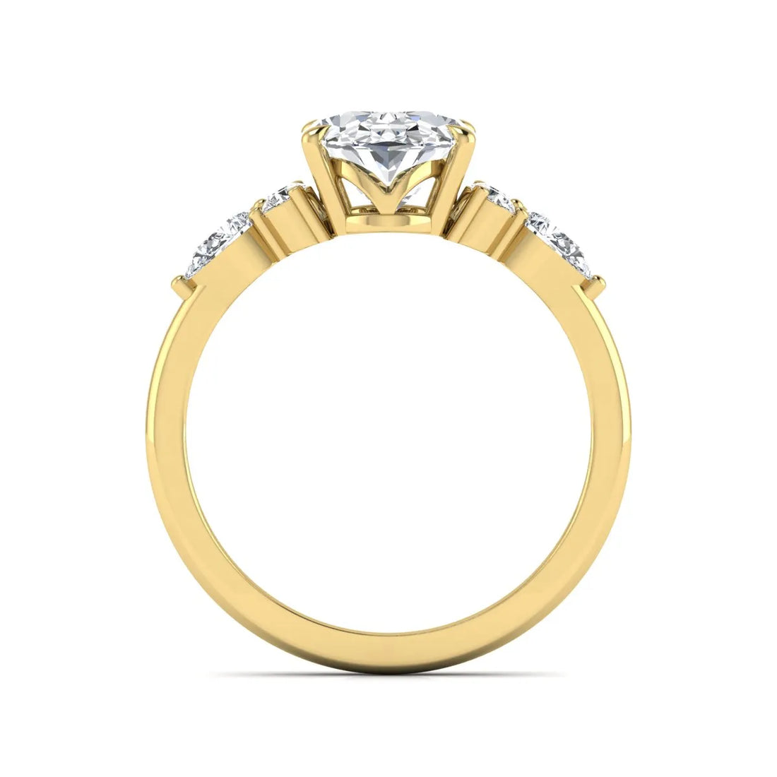 OctaPearl 2.5 ct Oval Seven Stone Lab Grown Diamond Engagement Ring
