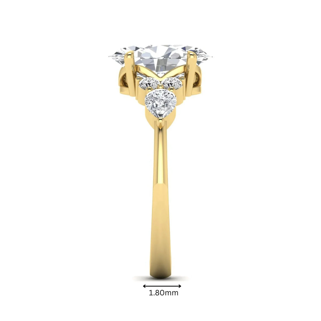 OctaPearl 2.5 ct Oval Seven Stone Lab Grown Diamond Engagement Ring